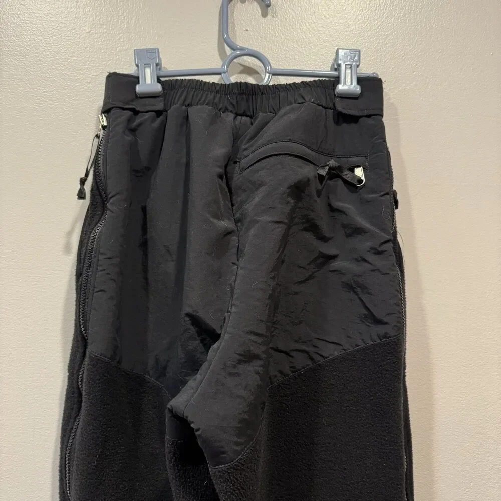 The North Face Denali Pants Full Zip Fleece Black Nylon Knee Gorpcore Mens Small